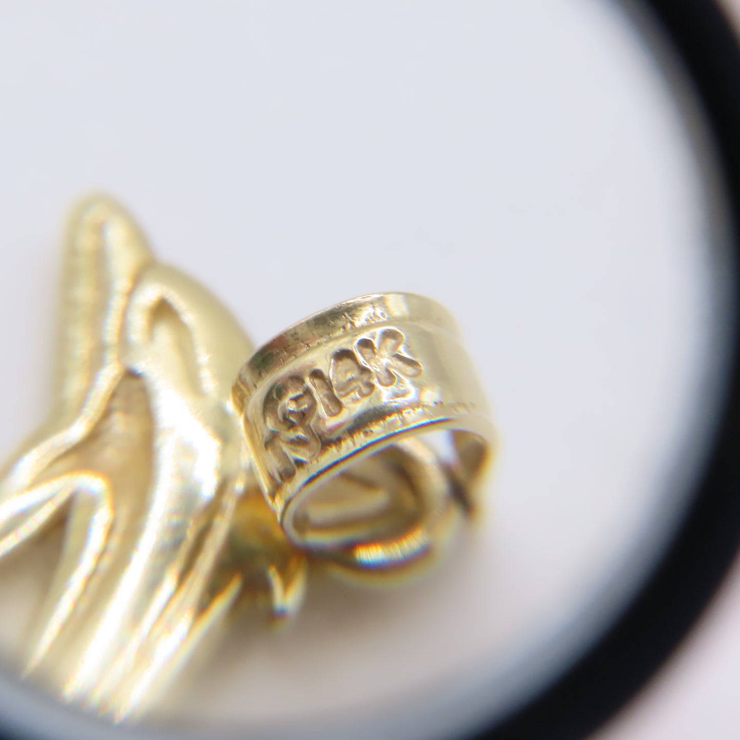 14K Yellow Gold Double Dolphin Charm Pendant 3/4" Nautical Ocean Sea Life 0.5g