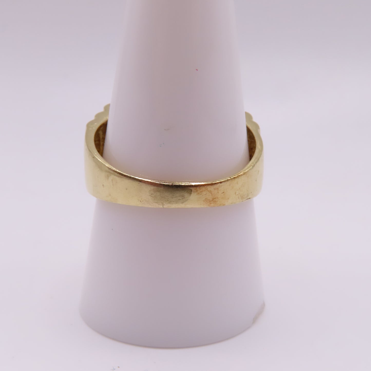 14K Yellow Gold Ribbed Fluted Wide Band 12.5mm Ring Size 10 8.9g