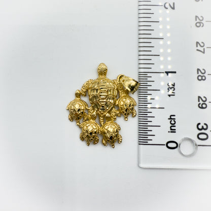 14K Gold Turtle Bracelet Pendant Dangle Earrings Set 6–6.5" Wrist 14.9g
