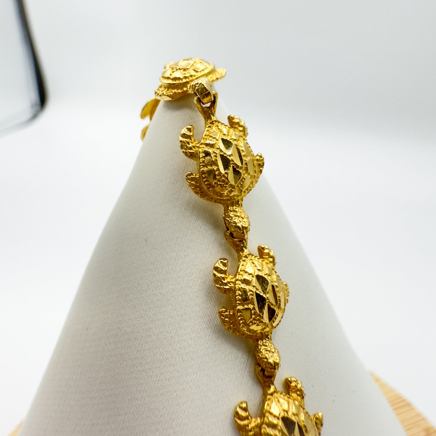 14K Gold Turtle Bracelet Pendant Dangle Earrings Set 6–6.5" Wrist 14.9g