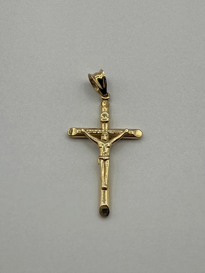 14K Yellow Gold 1.5" Cross Pendant 3.2g