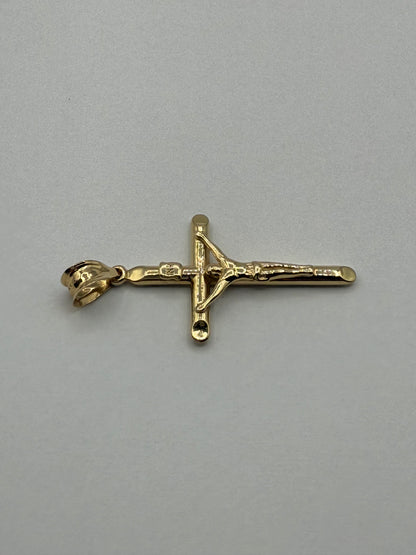 14K Yellow Gold 1.5" Cross Pendant 3.2g