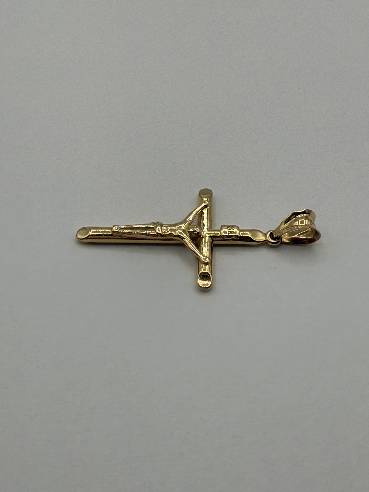 14K Yellow Gold 1.5" Cross Pendant 3.2g