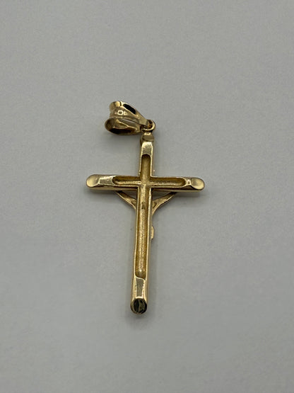 14K Yellow Gold 1.5" Cross Pendant 3.2g