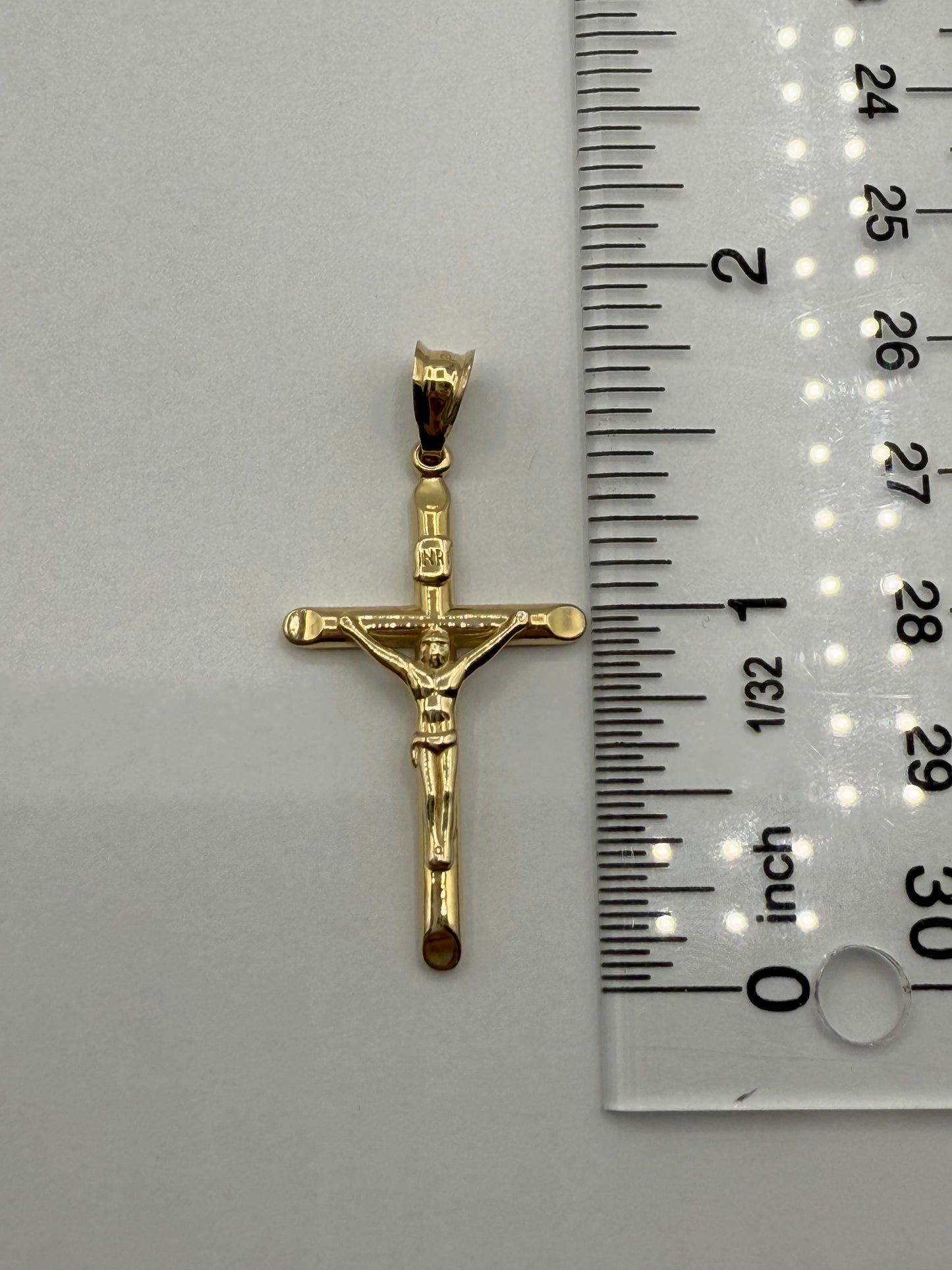 14K Yellow Gold 1.5" Cross Pendant 3.2g