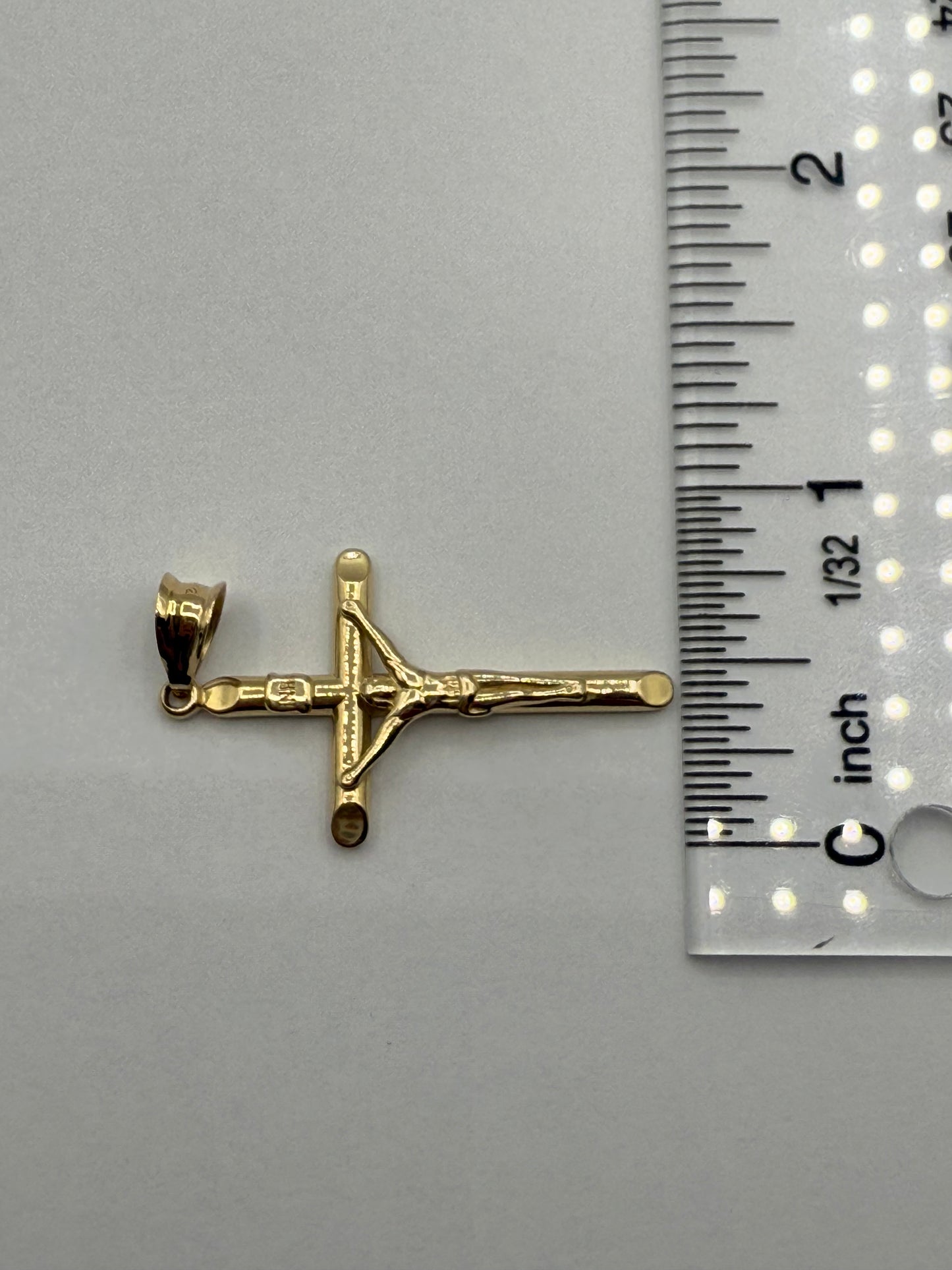 14K Yellow Gold 1.5" Cross Pendant 3.2g