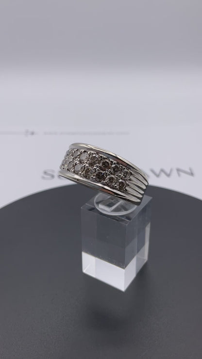 14.2g 14k White Gold Men's Diamond Band Size 14