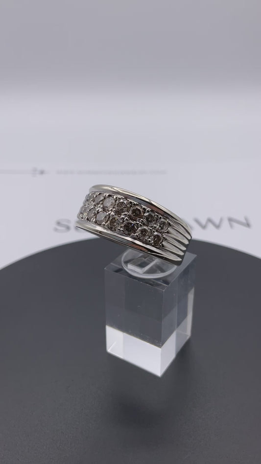 14.2g 14k White Gold Men's Diamond Band Size 14