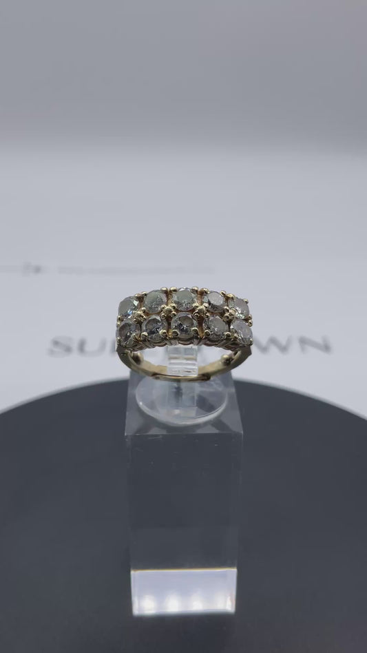 14K Yellow Gold Diamond Clasp Design Ring – Size 5.5 – 5.8g